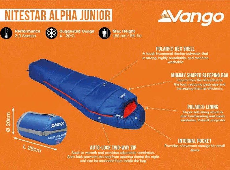 Nitestar Alpha Junior Sleeping Bag - Blue
