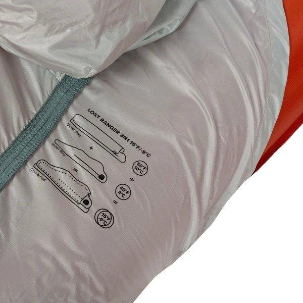 Lost Ranger 3in1 15 Degree Farenheit Regular Sleeping Bag - Grey/Orange