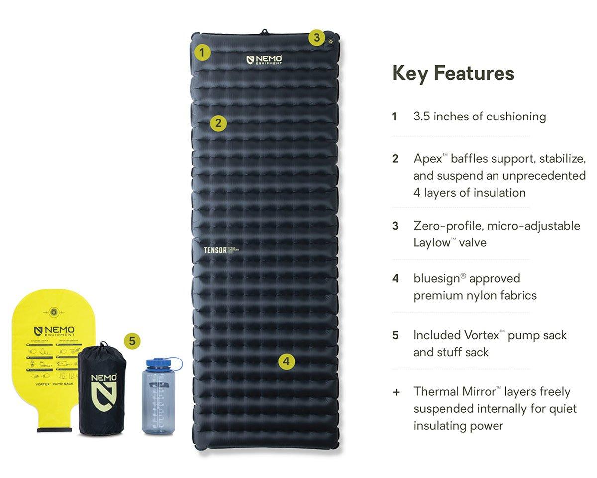 Nemo Tensor Extreme Ultralight Wide Sleeping Mat in Black | Tiso