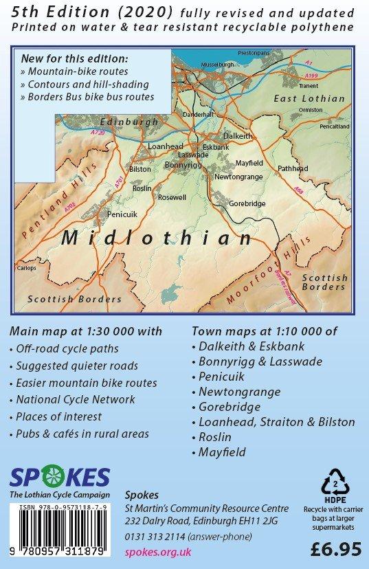 Spokes Midlothian Cycle Map - 5th Edition 2020