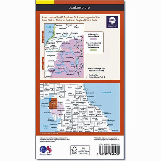 Explorer Active OL4 The English Lakes Map - NW Area