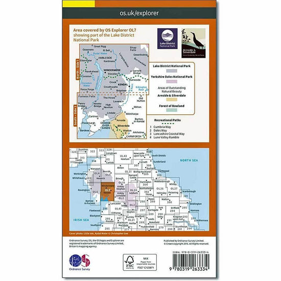 Explorer Active OL7 The English Lakes Map - SE Area