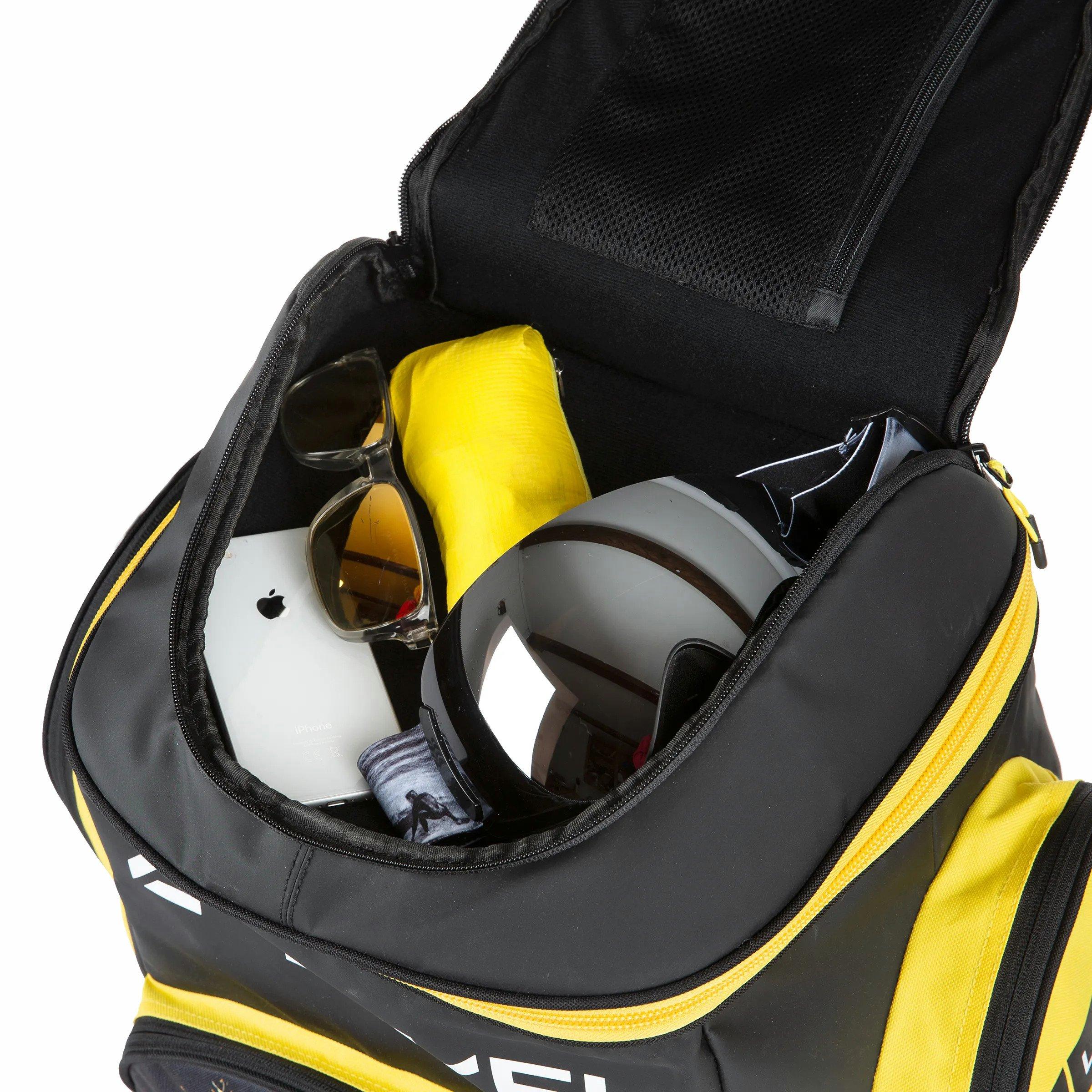Ski Team Pro 60L Backpack - Black / Yellow / Blue