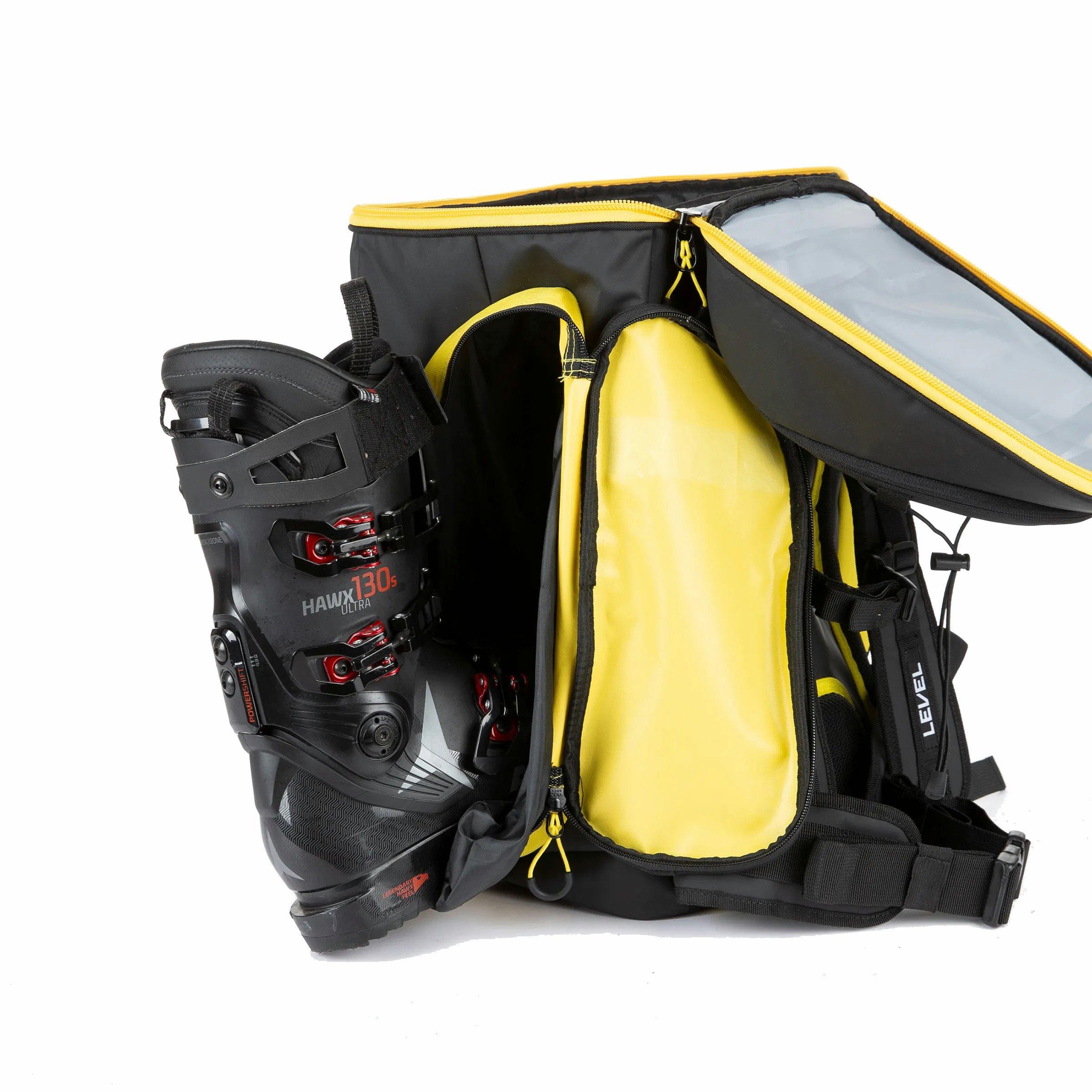Level Gloves Ski Team Pro 60L Backpack - Black / Yellow / Blue | Tiso