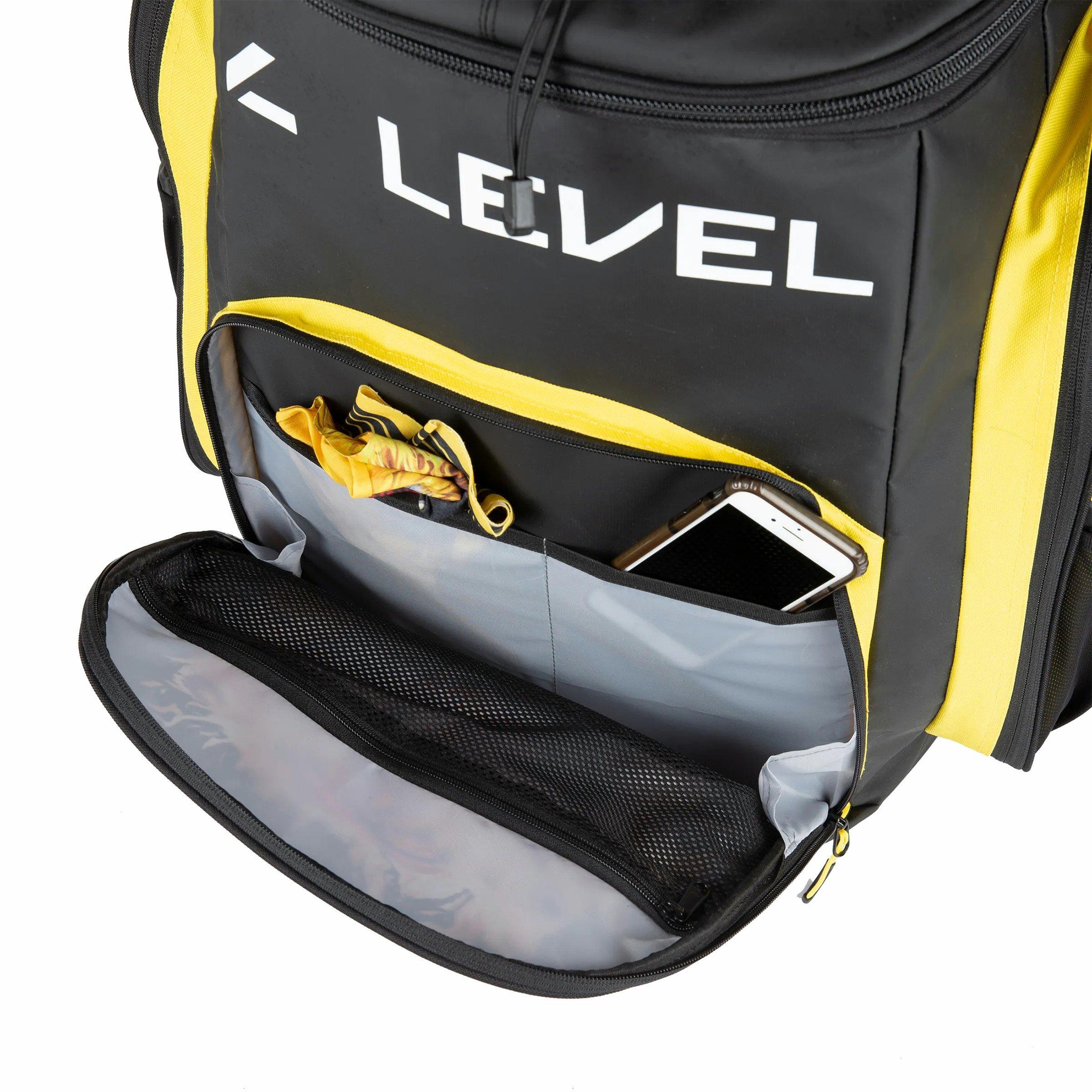 Ski Team Pro 60L Backpack - Black / Yellow / Blue