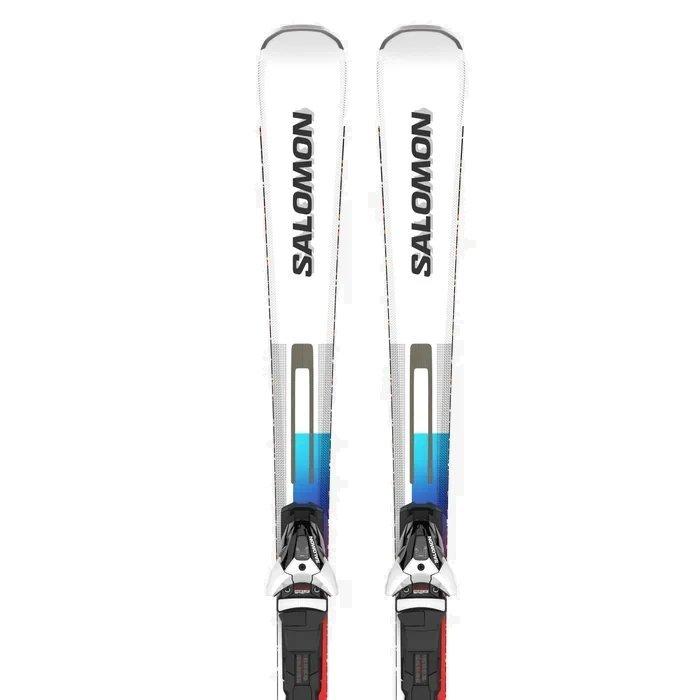 salomon addikt ski Salomon Addikt Piste Skis + Z12 GW F80 Bindings - White/Blue