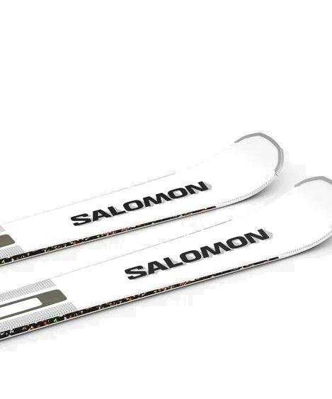 Salomon Addikt Piste Skis + Z12 GW F80 Bindings - White/Blue | Tiso UK