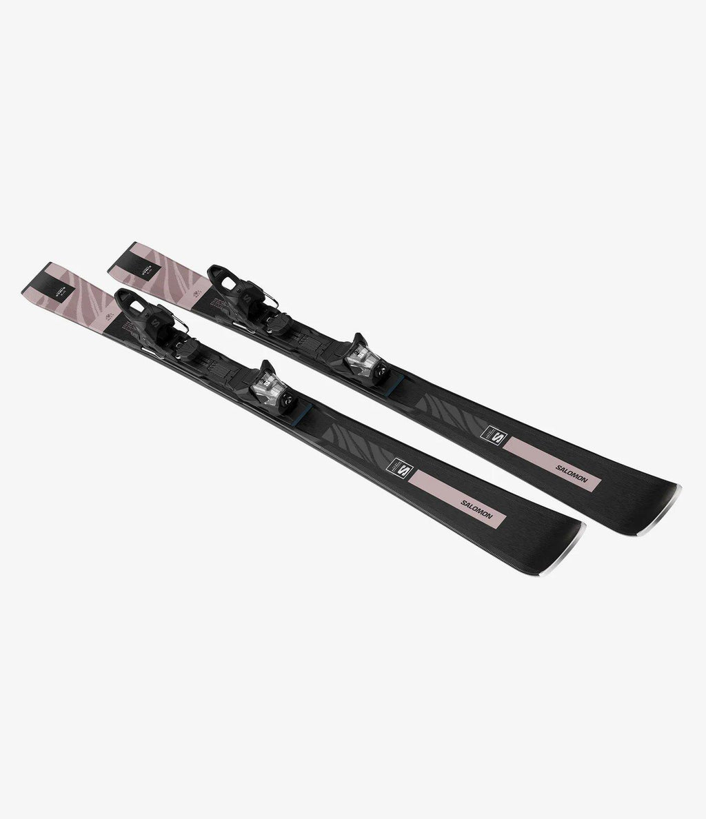 salomon circa 2018 womens skis 150 Salomon Women's S/Max No8 Skis + M10 Binding - Black / Rose Gold