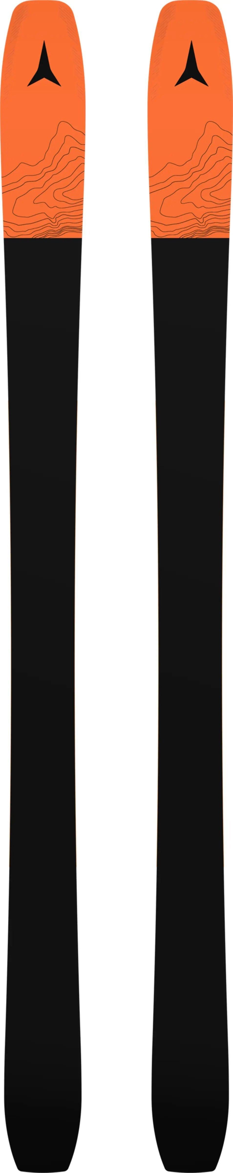 Men's Backland Backcountry Touring Skis 95mm  + Climbing Skins - Petrol/Gray/Orange