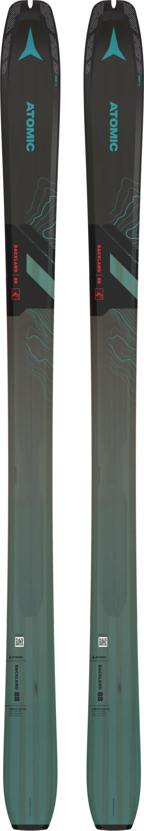 Men's Backland Touring Skis 88mm  + Climbing Skins - Black/Blue/White