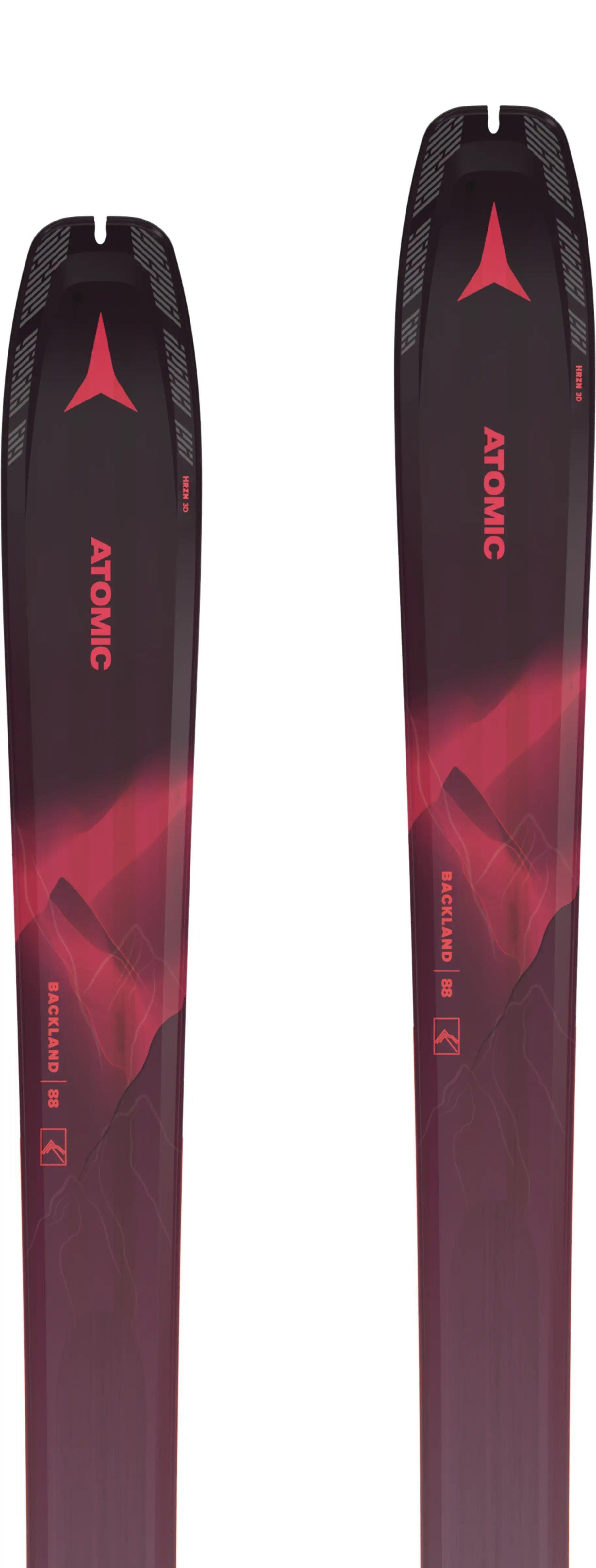 Women's Backland Touring Skis 88mm + Climbing Skin 88/89 - Maroon/Red