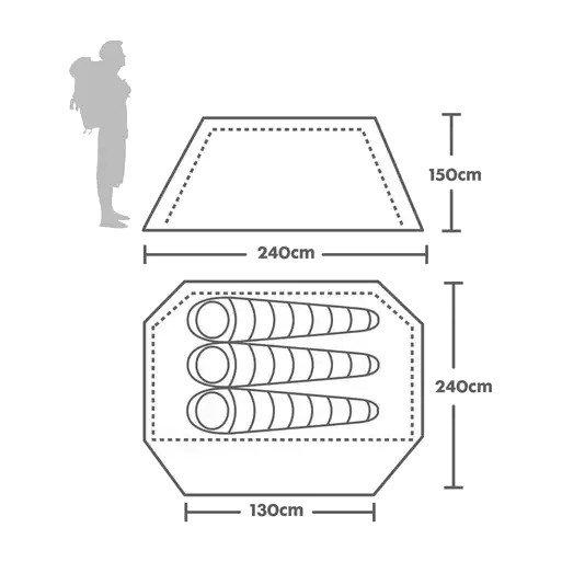 Ribble 3 3-Person Tent - Green