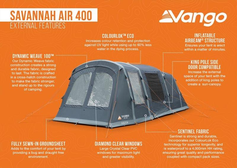 Savannah Air 400 Airbeam Tent - Blue