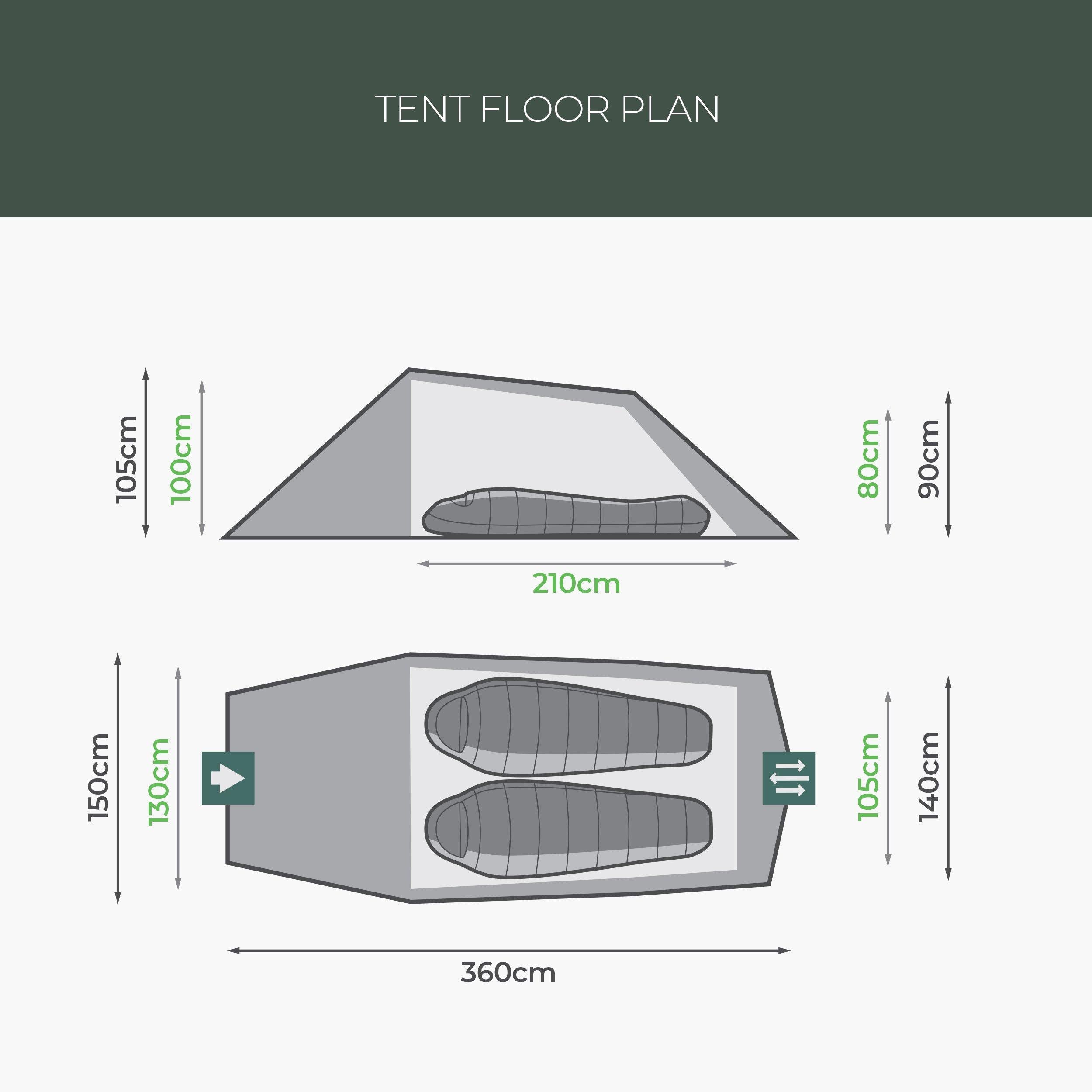 Respite 2-Person Tunnel Tent - Green