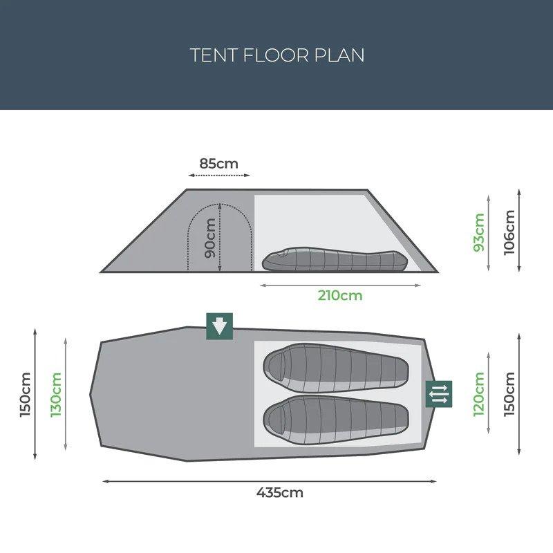 Respite 2-Person Extended Tunnel Tent - Green
