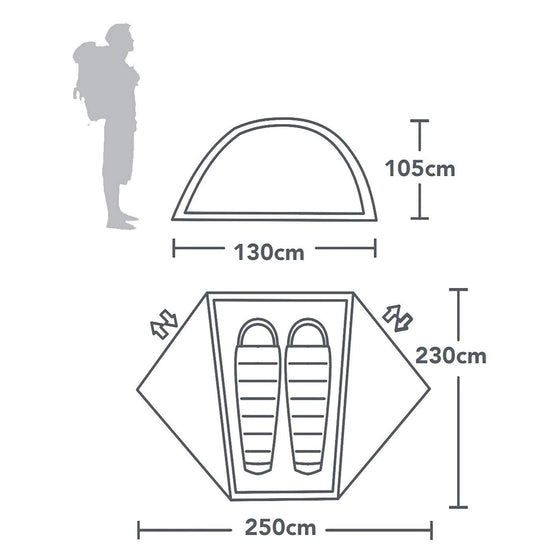 Pantha II Ultralite 2-Person Tent - Grey