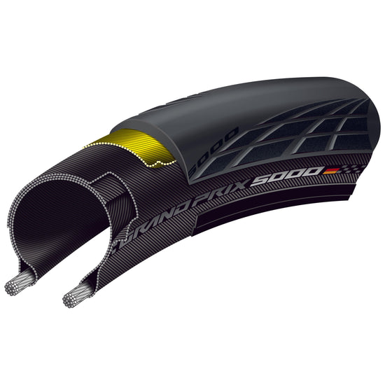 Grand Prix 5000 All-Season 700x25c TLR Foldable Road Tyre - Black / Cream