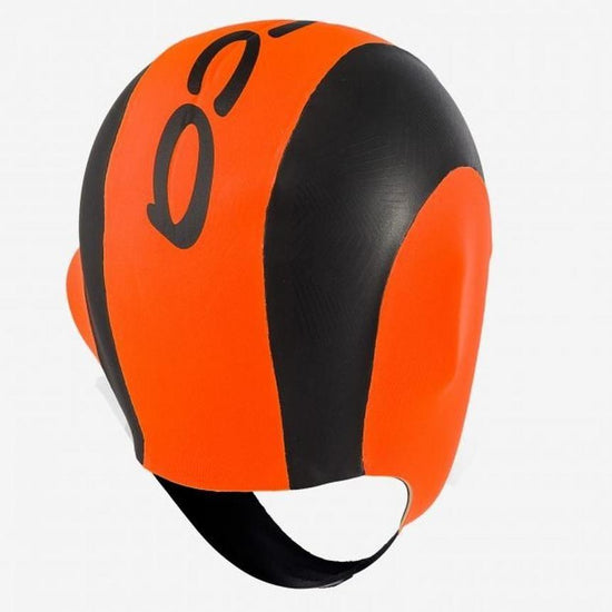 High Vis Neoprene Swim Cap - Orange / Black