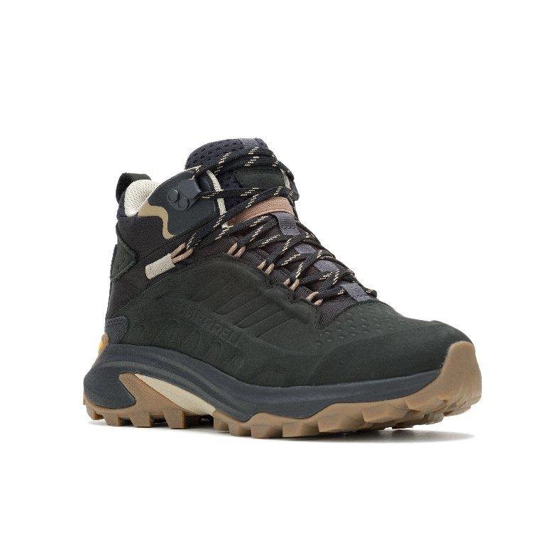 Women's Moab Speed 2 Leather Mid Waterproof Hiking Boots - Black