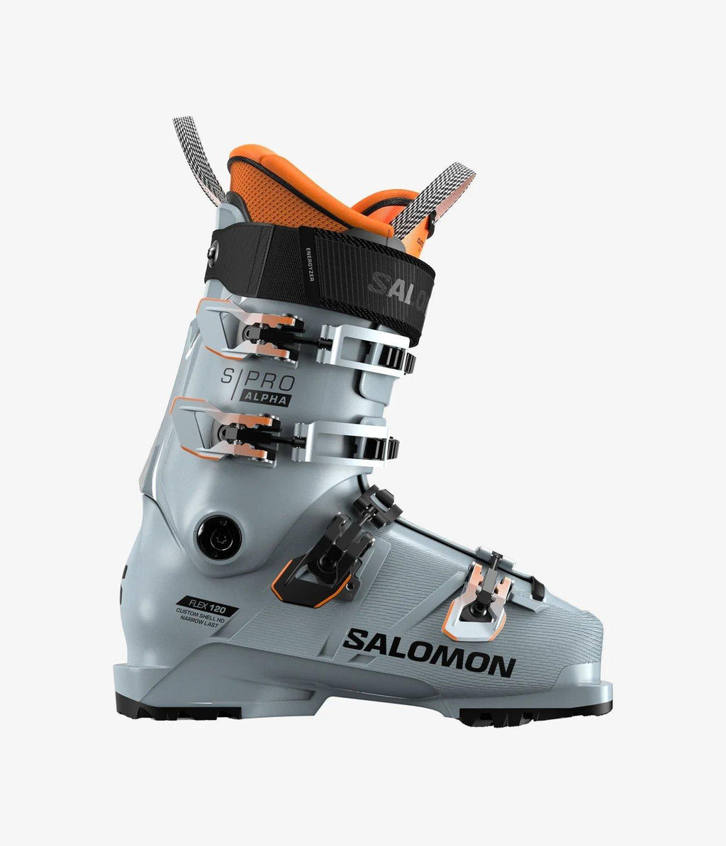 do salomon ski boots run big or small Salomon Men's S/Pro Alpha 120 Ski Boots - Grey / Black Orange