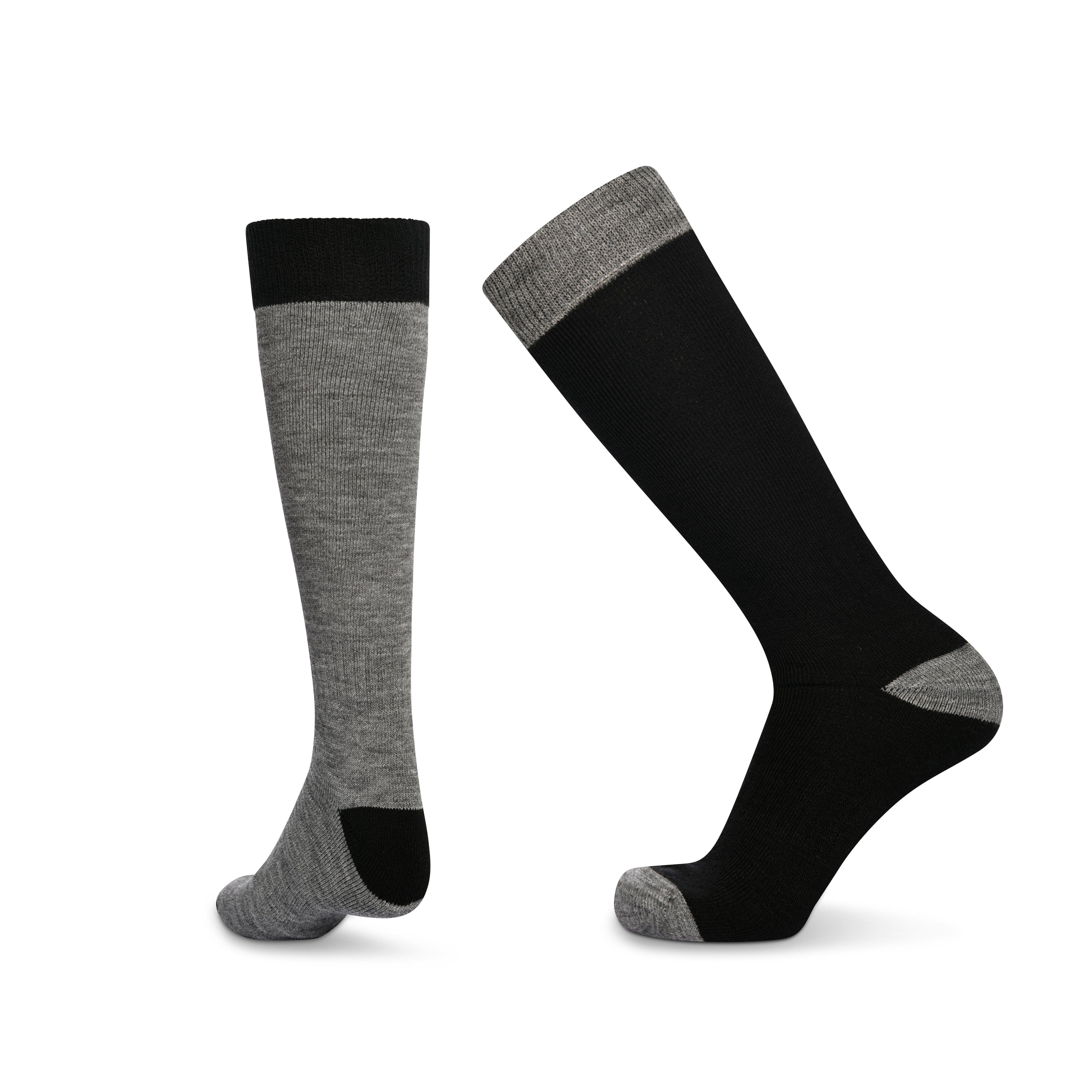 Men's 2 Pack Ski Socks - Black/Grey
