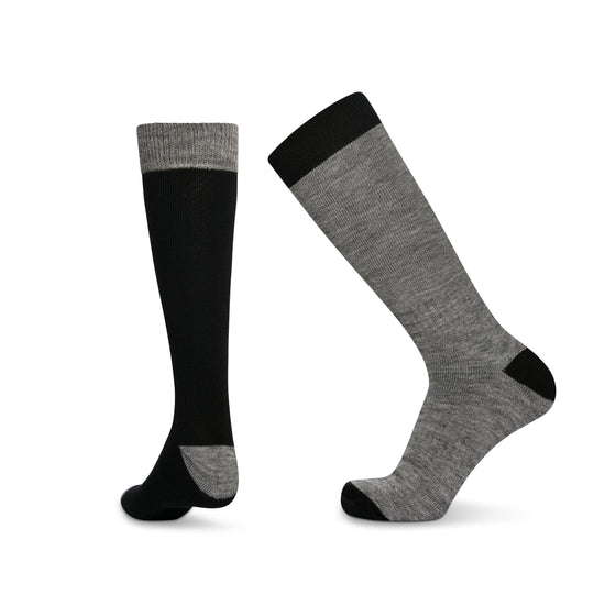 Men's 2 Pack Ski Socks - Black/Grey
