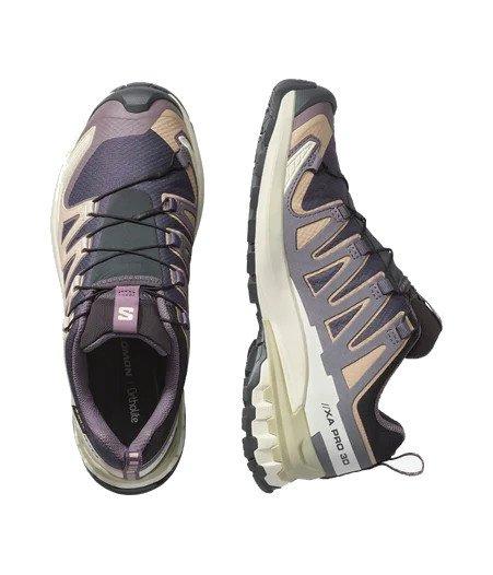 Women's XA Pro 3D V9 GORE-TEX Trail Running Shoes - Purple/ Beige